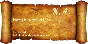 Marik Adrián névjegykártya